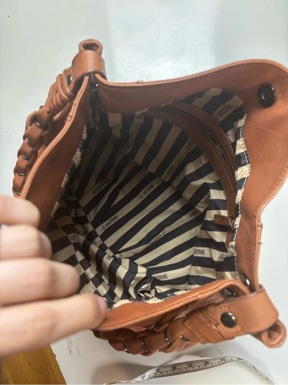 Pour La Victoire brown‎ leather Braided-Handle Hobo Bag